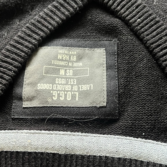 H&M black cotton sweater vest size medium L.O.G.G. - Picture 2 of 4